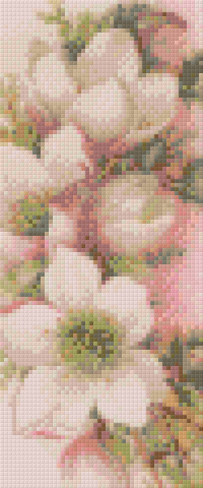 Pink Flowers Three [3] Baseplateplate Pixelhobby Mini Mosaic Art Kit